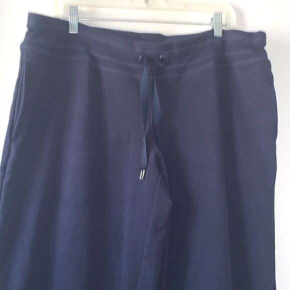 Danskin Now XL/XXL Womens Navy Blue Wide-Leg Lounge Pants With Drawstring Waist - Picture 3 of 7